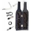 5-Piece Wine Bottle Accessory Set – Corkscrew, Pourer, Stopper, Foil Cutter & Drip Collar in Bottle-Shaped Case