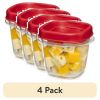 4 Pack 0.5 Cup, Set of 4, Plastic Food Storage Containers