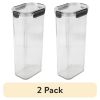 (2 pack) 11.5 Cup Plastic Pantry Storage Container, Clear