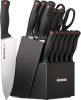 Knife Set, 15 Pieces Kitchen knives Set with Built-in Sharpener