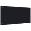 Kitchen Backsplash Black 31.5"x15.7" Tempered Glass