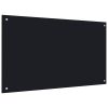Kitchen Backsplash Black 39.4"x23.6" Tempered Glass