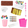 Cake Pop Molds Kit 717PCS Lollipop Cake Pop Maker Set with Cake Pop Stand, Cake Pop Sticks and Wrappers, Decorating Pen, 4 Piping Tips, Measuring Cup