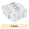 (3 pack) Divided Ultra™ Caddy, Easy Carry, Handy Plastic Utility Storage, White