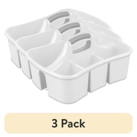 (3 pack) Divided Ultra™ Caddy, Easy Carry, Handy Plastic Utility Storage, White