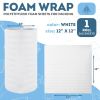 White Foam Wrap Roll for Packing 1 Roll of 12 Inch x 60 Feet. 360 Pack of 12 x 12 Inch Polyethylene Foam Sheets for Packing. Reusable Packing Foam Rol