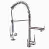 Commercial Kitchen Faucet Pull Down Sprayer Brushed Nickel Single Handle Kitchen Sink Faucet