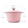 HAWOK Enameled Cast Iron Dutch Oven 1.5-Quart Pink