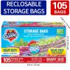 105 Count Reclosable Storage Bags, Fresh-keeping Bag, Heavy Duty Food Sorting Storage Bag, Food Preservation Sealed Bag, For Fruit, Grain