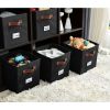 DECOMOMO Fabric Storage Bin | Cube Storage Bin | Cube Organizer Bin | Set of 6, Black