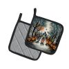 Creepy Dolls Spooky Halloween Pair of Pot Holders Kitchen Heat Resistant Pot Holders Sets Oven Hot Pads for Cooking Baking BBQ, 7 1/2 x 7 1/2